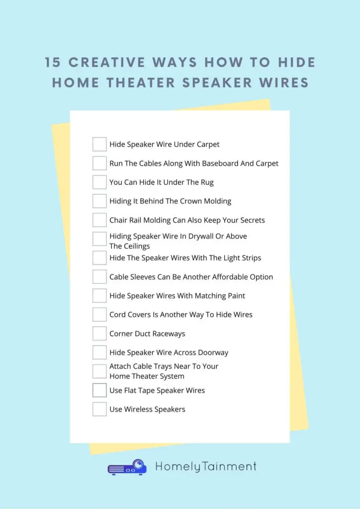 Hide home theater speaker wires checklist