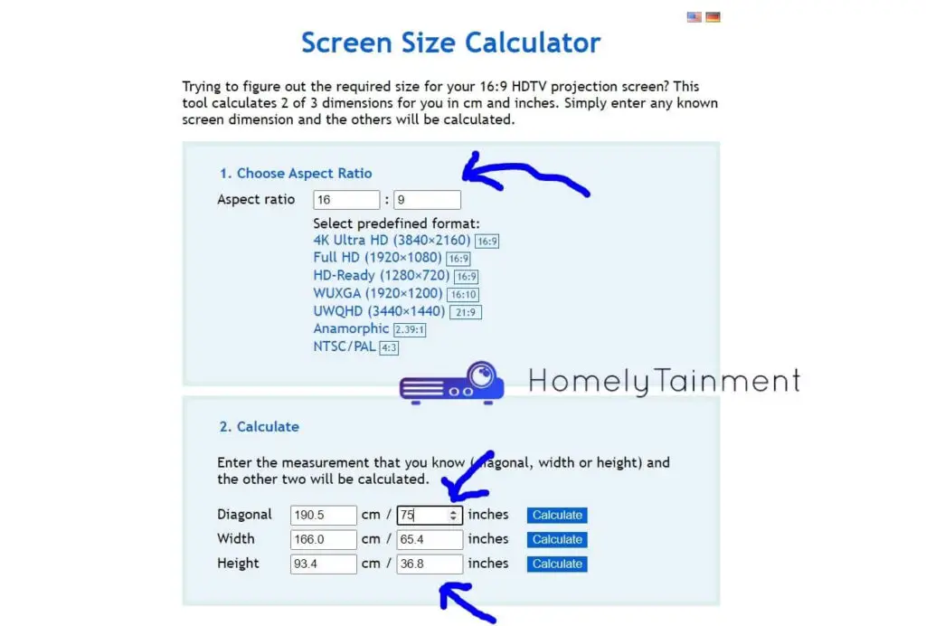home theater screen size calculator